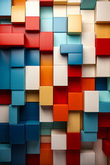 Canvas Print - Multicolored abstract background of cubes and rectangles.