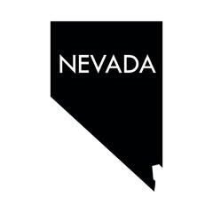 Wall Mural - Nevada a US state black element isolated on white background.