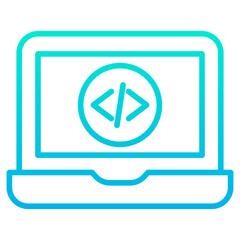 Wall Mural - Outline gradient Laptop Coding icon