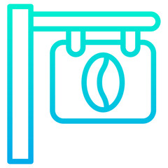 Poster - Outline Gradient Plant Sign icon