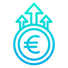 Wall Mural - Outline Gradient Euro Growth value icon