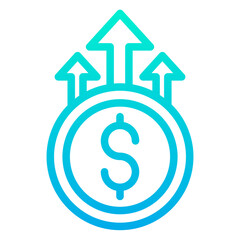 Wall Mural - Outline Gradient Dollar Growth value icon