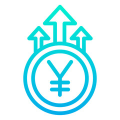 Wall Mural - Outline Gradient Yen Growth value icon