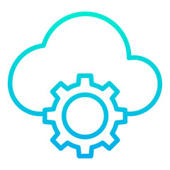 Sticker - Outline Gradient Cloud Setting icon