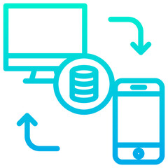 Canvas Print - Outline Gradient Shared Database Server icon