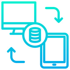 Canvas Print - Outline Gradient Shared Database Server icon