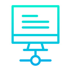 Sticker - Outline Gradient Desktop Monitor server share icon