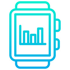 Wall Mural - Outline Gradient Smartwatch Analytics icon