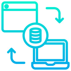 Canvas Print - Outline Gradient Data Transforming icon