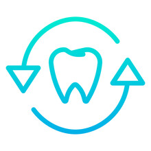 Outline Gradient Refresh Teeth Icon