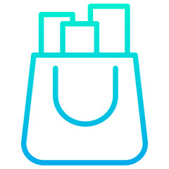 Wall Mural - Outline Gradient Shopping Bag icon