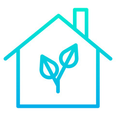 Wall Mural - Outline Gradient  Solar House icon