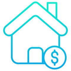 Poster - Outline Gradient House rent icon