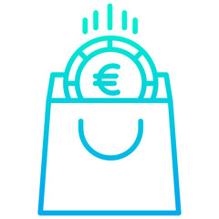 Poster - Outline Gradient Euro Shopping Bag icon