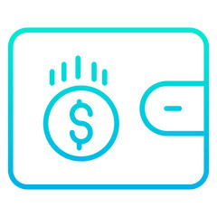 Sticker - Outline Gradient Wallet icon