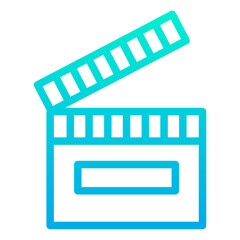 Sticker - Outline Gradient Clapperboard icon