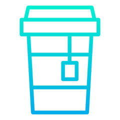 Wall Mural - Outline Gradient Coffee cup icons