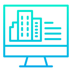 Sticker - Outline Gradient Real estate Monitor icon