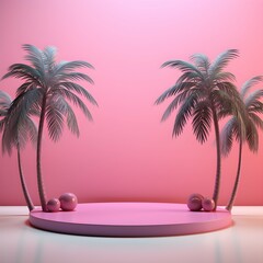 Podium With Palm, Product Podium, Background