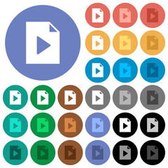 Poster - Playlist solid round flat multi colored icons