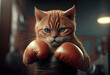 Funny boxer cat