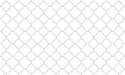 Wall Mural - Gray Moroccan trellis seamless pattern. Vector Repeating Texture.