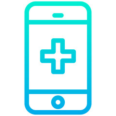 Wall Mural - Outline Gradient Medical Phone icon