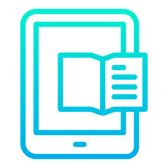 Canvas Print - Outline Gradient Tab Book icon