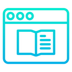 Sticker - Outline Gradient Web Book icon