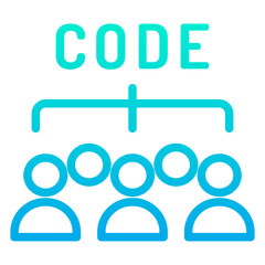 Outline Gradient Developers Code icon