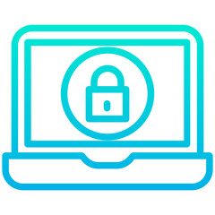 Sticker - Outline Gradient Laptop Password icon