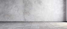 Grey Marble Flooring And Wall Decor In An Empty Room With Copyspace For Text