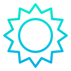 Sticker - Outline Gradient Sun icon