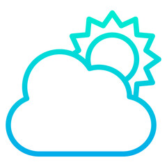 Canvas Print - Outline Gradient Summer cloud icon