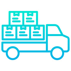 Canvas Print - Outline Gradient Courier Delivery Van icon