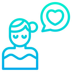 Sticker - Outline Gradient Woman Love icon