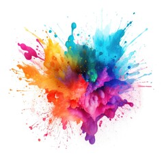 Wall Mural - colorful watercolor splashes on white background