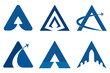 collection letter A and plane logo icon and vector