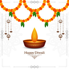 Canvas Print - Happy Diwali traditional Indian festival decorative background