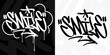 Abstract Urban Graffiti Street Art Word Smile Lettering Vector Illustration Element