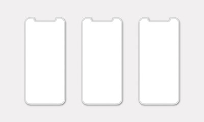 Aufkleber - Smartphone mockup. Modern smartphone design with blank screen. Device front view. Vector 3d modern