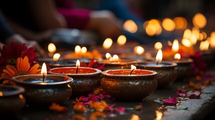 Canvas Print - During Diwali people light lamps and days