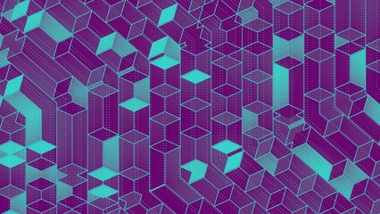 Aufkleber - Trendy background with rectangular shapes. 3d rendering loop animation 4K