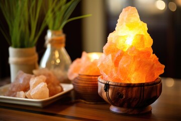 Poster - himalayan salt lamp near medical insurance policy