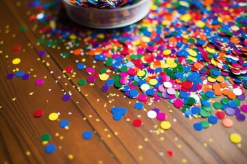 Wall Mural - a bunch of brightly colored confetti scattered on a table