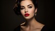 Model in a vintage-inspired beauty look, emphasizing the classic winged eyeliner, set in a retro diner