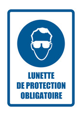 Wall Mural - lunette de protection obligatoire equipement sécurité travail EPI icones rond bleu