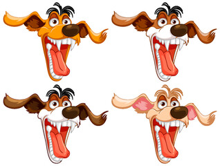 Wall Mural - crazy dog heads