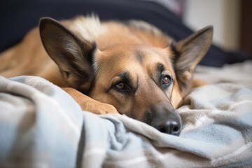 Canvas Print - family pet lying on soft blanket