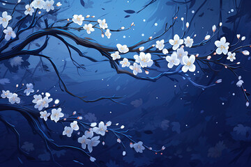 Poster - Midnight blue backdrop suitable for spring themes